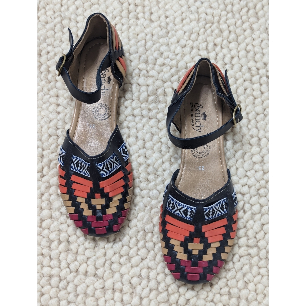 Handmade Mexican Huarache Ankle Strap Sandals Women's Size 7 - Picture 10 of 12